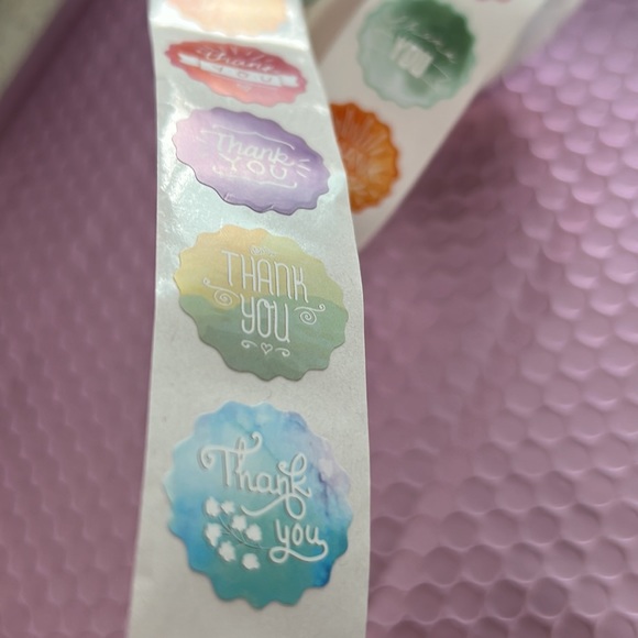 2/25$ 500 pcs Thank You Stickers 1" inch (8 Designs) - Picture 6 of 11
